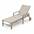 Bain de soleil d'extérieur réglable textilène beige aluminium taupe avec roues 195 x 70 x 98 cm