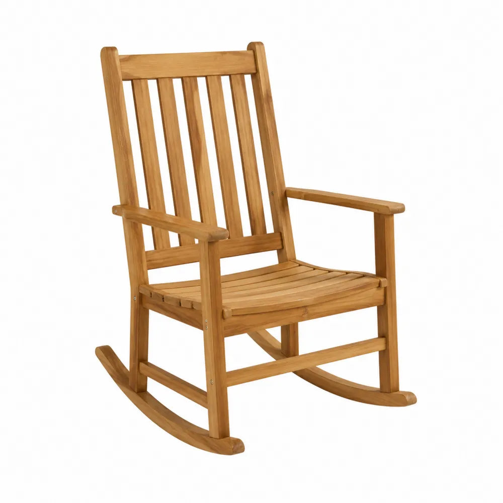 Chaise à bascule d'extérieur 88 x 63 x 110 cm bois d'acacia massif lattes brun miel
