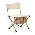 Chaise de jardin pliante avec sac de rangement en acier beige tissu polyester beige structure pliable