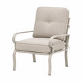 Fauteuil de jardin avec coussins 70 x 80 x 85 cm en aluminium beige avec rembourrage polyester crème